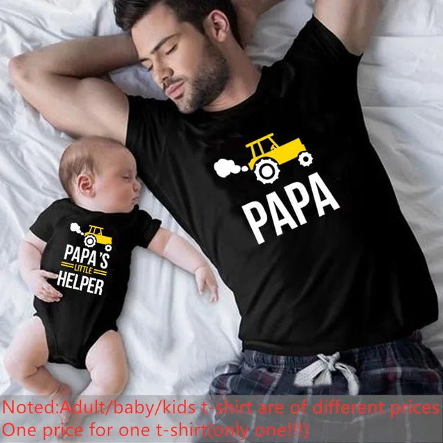 Funny Baby Dad 2022 Family Matching Outfits Simple Pregnancy Announcement Family Look T-Shirt Baby Dad Matching Clothes