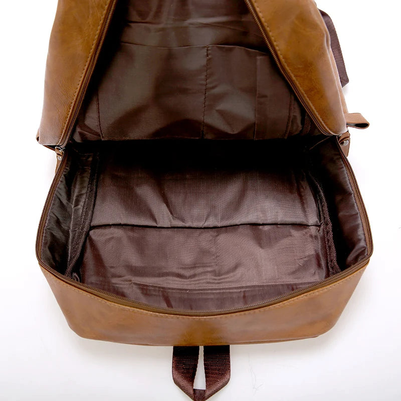 Männer Rucksack PU Leder Rucksack Große Laptop Rucksäcke Männlichen Mochilas Casual Schul Für Jugendliche Jungen Hohe Qualität Rucksack
