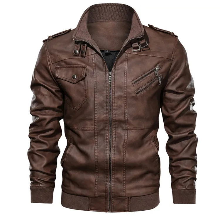 KB Neue männer Leder Jacken Herbst Casual Motorrad PU Jacke Biker Leder Mäntel Marke Kleidung EU Größe SA722