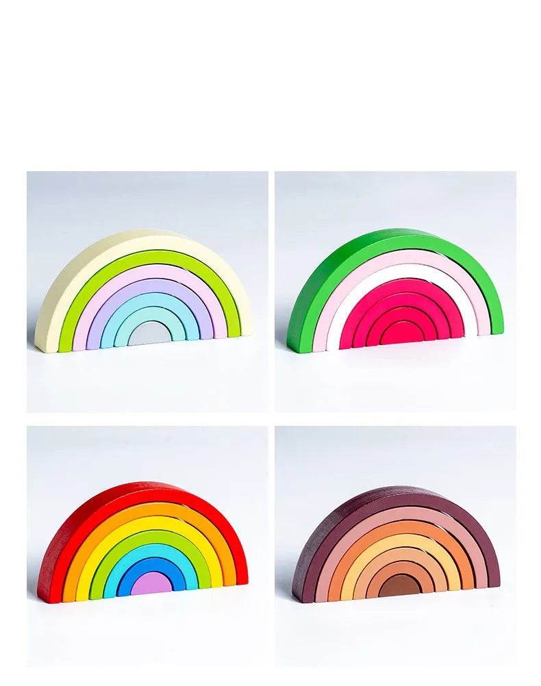Regenbogen-Holzbausteine