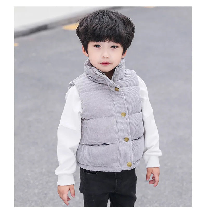 Herbst Mädchen warme Weste Winter Jungen verdicken Weste Kinder Oberbekleidung Baby Weste Kinder Teenager Baumwolle Jacken Weste für 3-10 Jahre