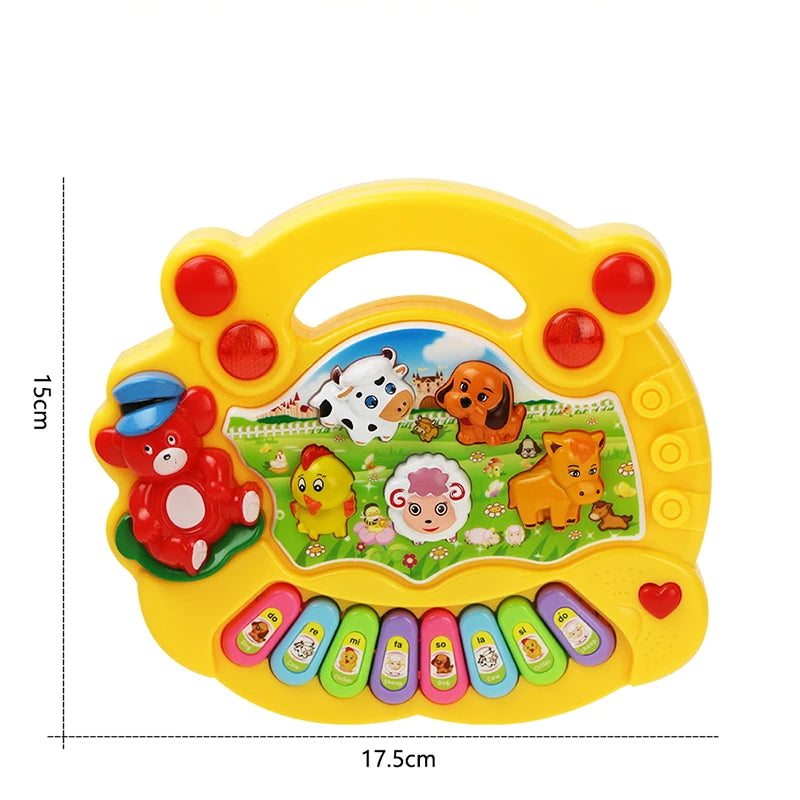 Baby-Musikspielzeug mit Tierklang, Kinder-Klaviertastatur, elektrisches blinkendes Musikinstrument, frühes Lernspielzeug für Kinder
