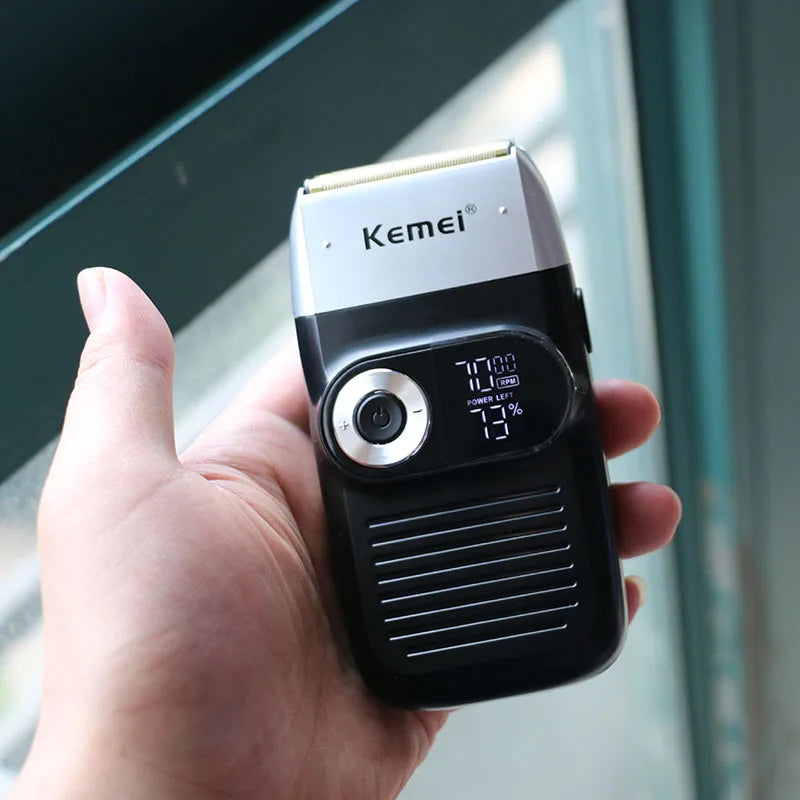 Kemei Electric Shaver for Men Rechargeable Beard Trimmer Electric Razor Floating Barber Hair Clipper Facial Care Shaving Machine