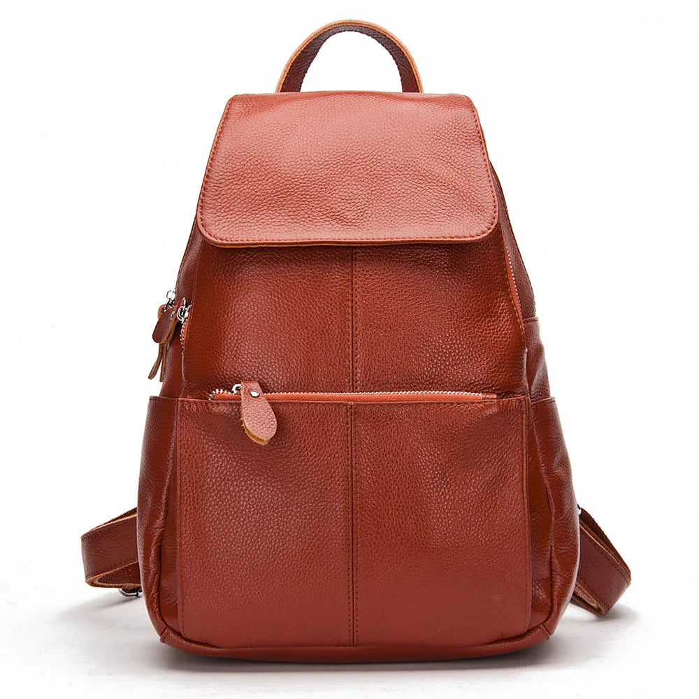 Zency Stilvoller Damen-Rucksack aus echtem Leder in Weiß und Schwarz, A++-Qualität, Diebstahlsicherer Rucksack mit großem Fassungsvermögen, Reise-Designer-Rucksack