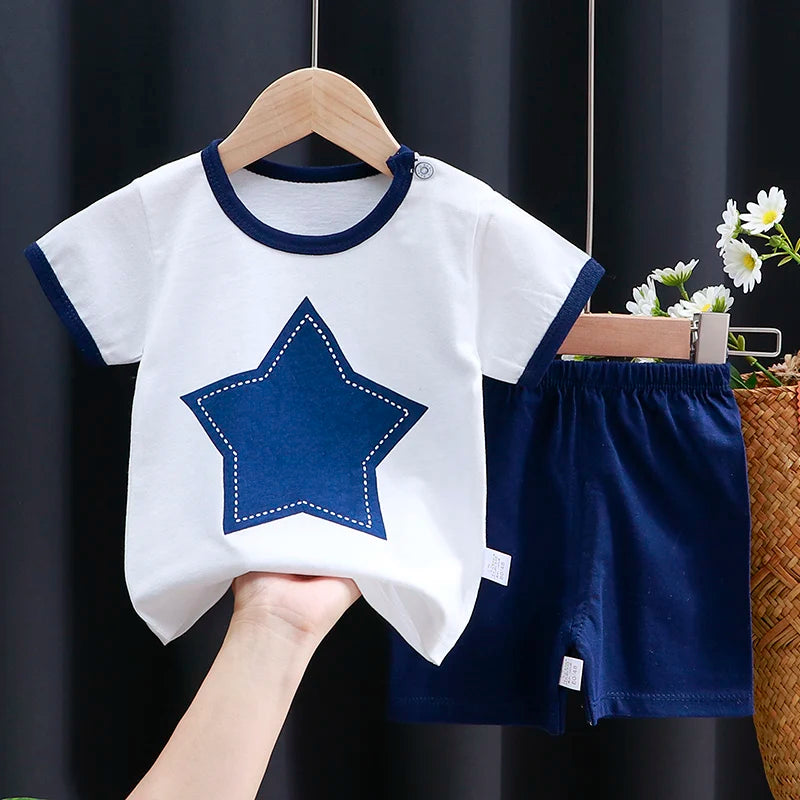 Kinder Kleidung Set Baby Jungen/Mädchen T-Shirt + Shorts Sommer Kleidung Baumwolle Cartoon Casual Jungen Trainingsanzug Kinder Baby Kleidung set