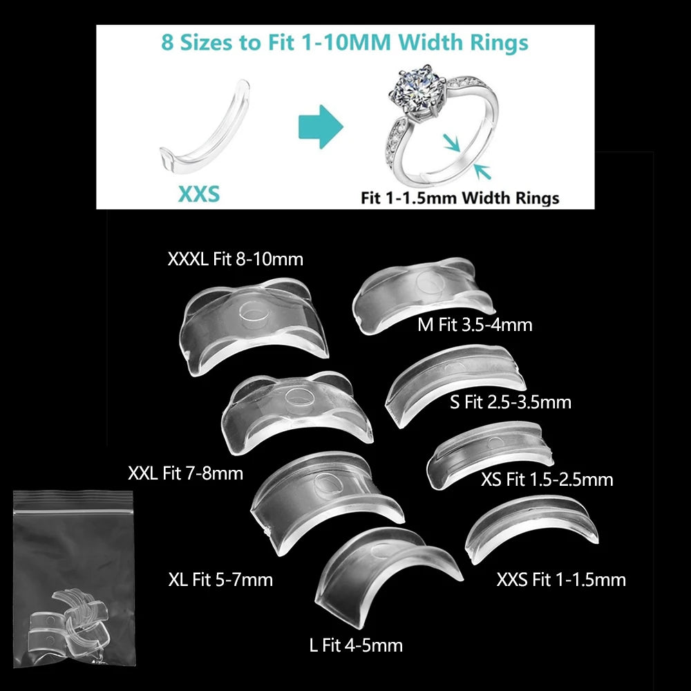4 pcs/lot Transparent Spiral Based Ring Tools Spring Coil Ring Size Adjuster Protector Tightener Reducer Sizing Tool For Jewelry