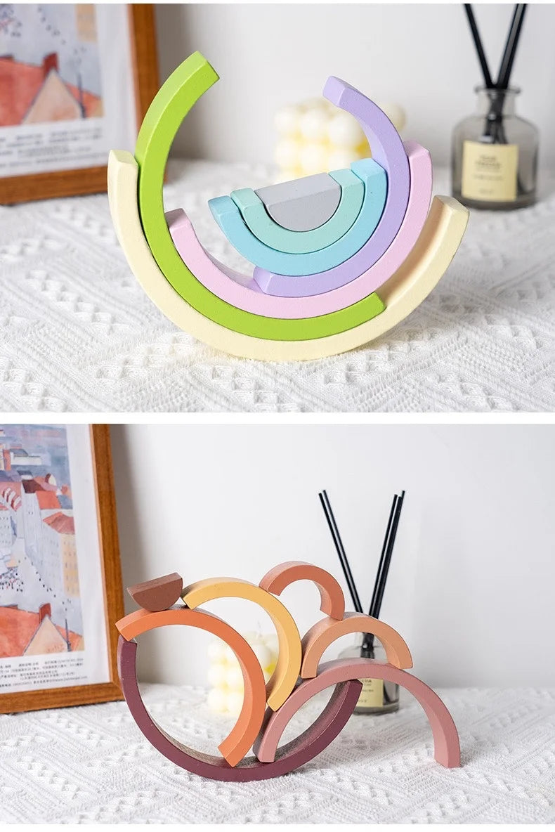 Regenbogen-Holzbausteine