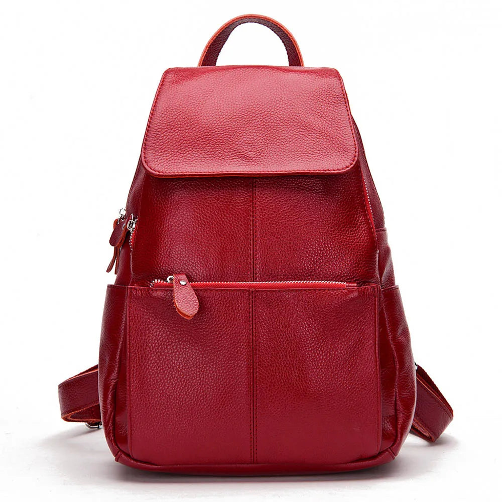 Zency Stilvoller Damen-Rucksack aus echtem Leder in Weiß und Schwarz, A++-Qualität, Diebstahlsicherer Rucksack mit großem Fassungsvermögen, Reise-Designer-Rucksack