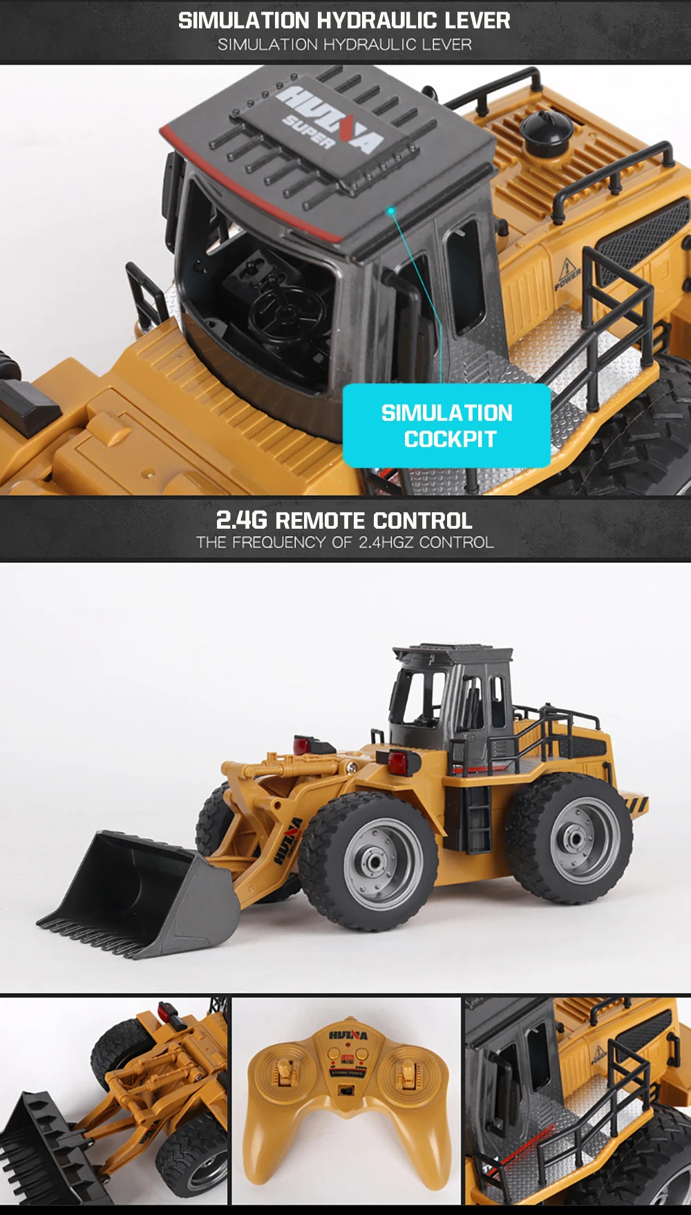 Huina 1520 1:18 RC Traktor Schaufel Spielzeug Rc Gabelstapler Engineering Auto Spielzeug Spielzeug für Kinder Junge Spielzeug Bulldozer Traktor Modell