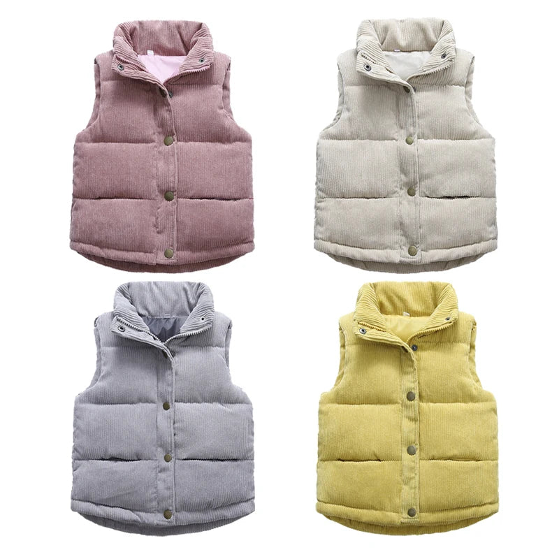 Herbst Mädchen warme Weste Winter Jungen verdicken Weste Kinder Oberbekleidung Baby Weste Kinder Teenager Baumwolle Jacken Weste für 3-10 Jahre