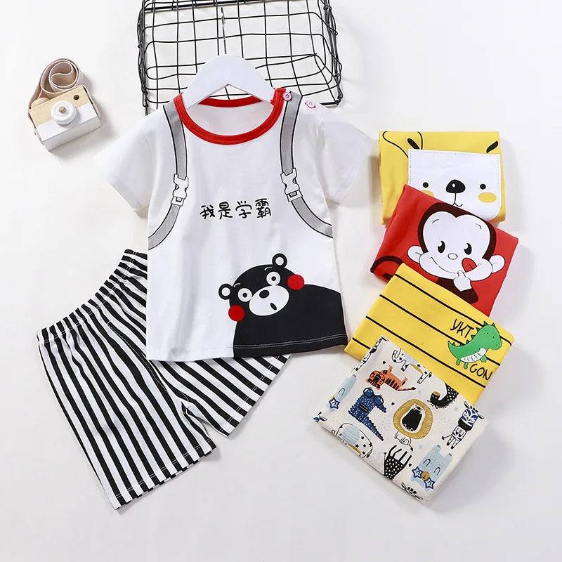 Kinder Kleidung Set Baby Jungen/Mädchen T-Shirt + Shorts Sommer Kleidung Baumwolle Cartoon Casual Jungen Trainingsanzug Kinder Baby Kleidung set
