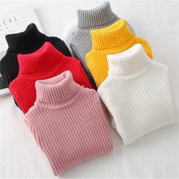 Baby Mädchen Winter Rollkragenpullover Kleidung 2025 Herbst Kinder Jungen Pullover Kinder Strickwaren