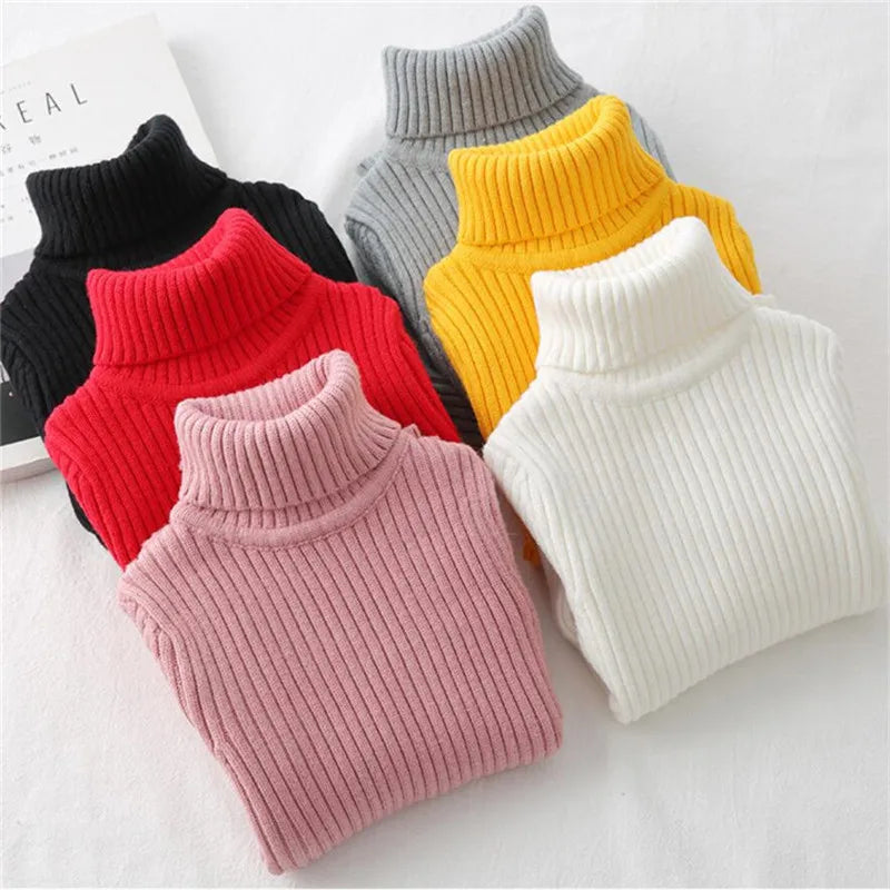 Baby Mädchen Winter Rollkragenpullover Kleidung 2025 Herbst Kinder Jungen Pullover Kinder Strickwaren