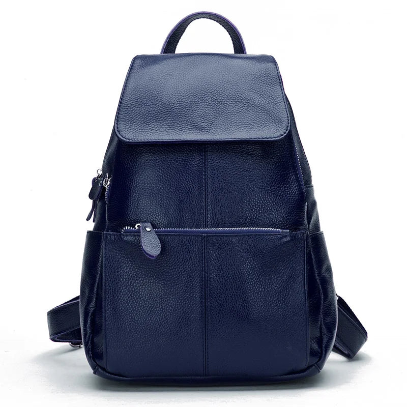 Zency Stilvoller Damen-Rucksack aus echtem Leder in Weiß und Schwarz, A++-Qualität, Diebstahlsicherer Rucksack mit großem Fassungsvermögen, Reise-Designer-Rucksack