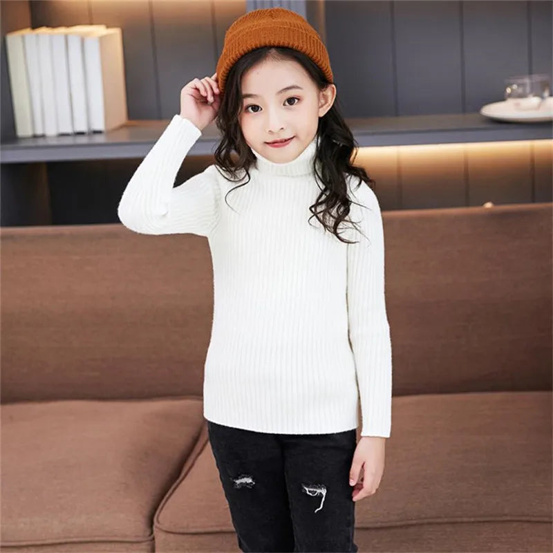 Baby Mädchen Winter Rollkragenpullover Kleidung 2025 Herbst Kinder Jungen Pullover Kinder Strickwaren