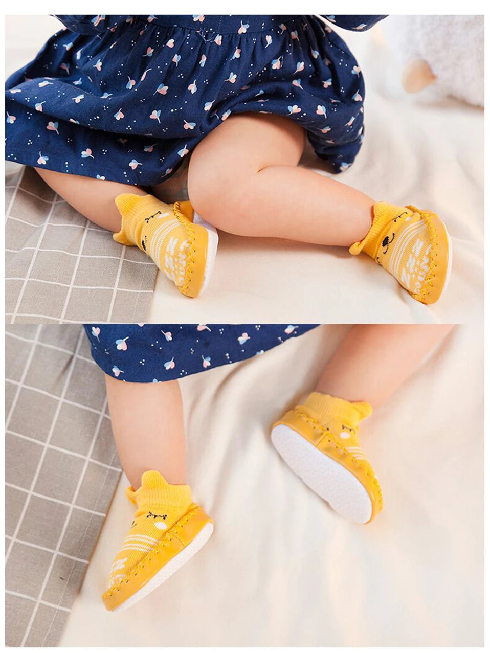 2022 mode Baby Socken Mit Gummi Sohlen Infant Socke Neugeborenen Herbst Winter Kinder Boden Socken Schuhe Anti Slip Weiche Sohle socke