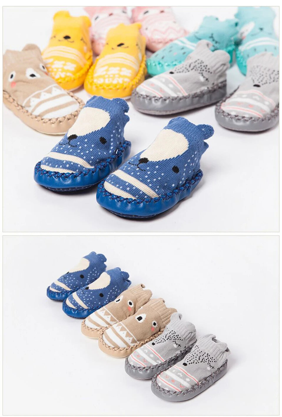 2022 mode Baby Socken Mit Gummi Sohlen Infant Socke Neugeborenen Herbst Winter Kinder Boden Socken Schuhe Anti Slip Weiche Sohle socke