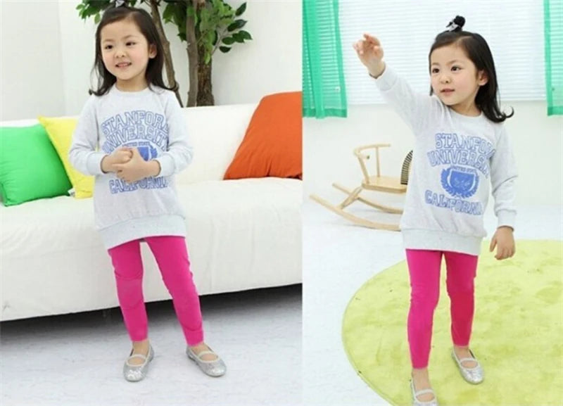 Herbst Winter Mädchen Leggings Plus Samt Warm Zu Halten Candy Farben Kinder Mädchen Hosen 3-9 jahr Kinder Leggings für Mädchen