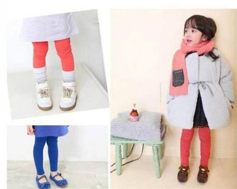 Herbst Winter Mädchen Leggings Plus Samt Warm Zu Halten Candy Farben Kinder Mädchen Hosen 3-9 jahr Kinder Leggings für Mädchen