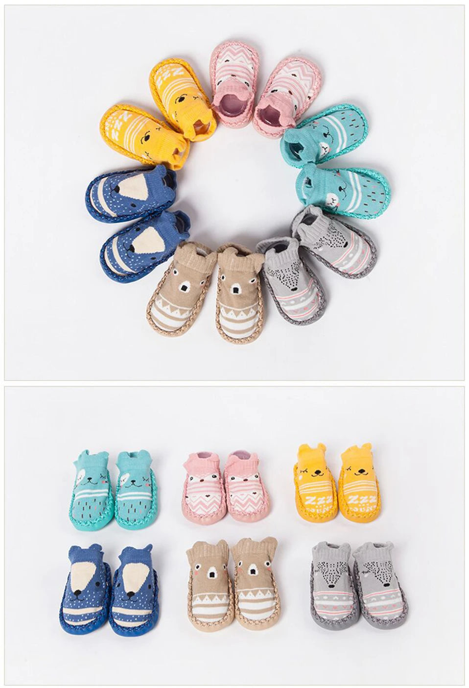2022 mode Baby Socken Mit Gummi Sohlen Infant Socke Neugeborenen Herbst Winter Kinder Boden Socken Schuhe Anti Slip Weiche Sohle socke