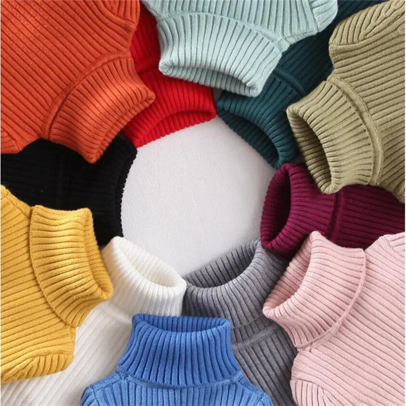 Baby Mädchen Winter Rollkragenpullover Kleidung 2025 Herbst Kinder Jungen Pullover Kinder Strickwaren
