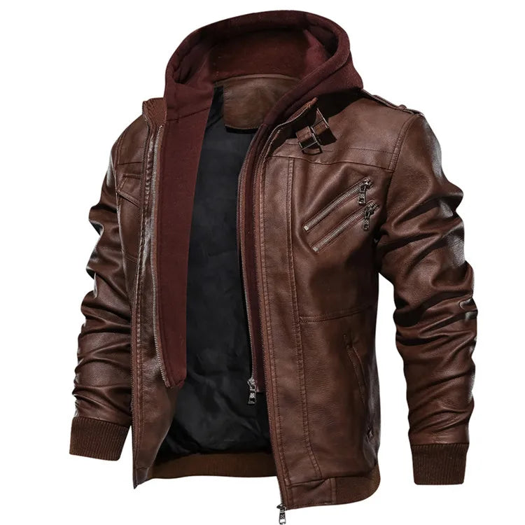 KB Neue männer Leder Jacken Herbst Casual Motorrad PU Jacke Biker Leder Mäntel Marke Kleidung EU Größe SA722