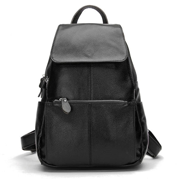 Zency Stilvoller Damen-Rucksack aus echtem Leder in Weiß und Schwarz, A++-Qualität, Diebstahlsicherer Rucksack mit großem Fassungsvermögen, Reise-Designer-Rucksack