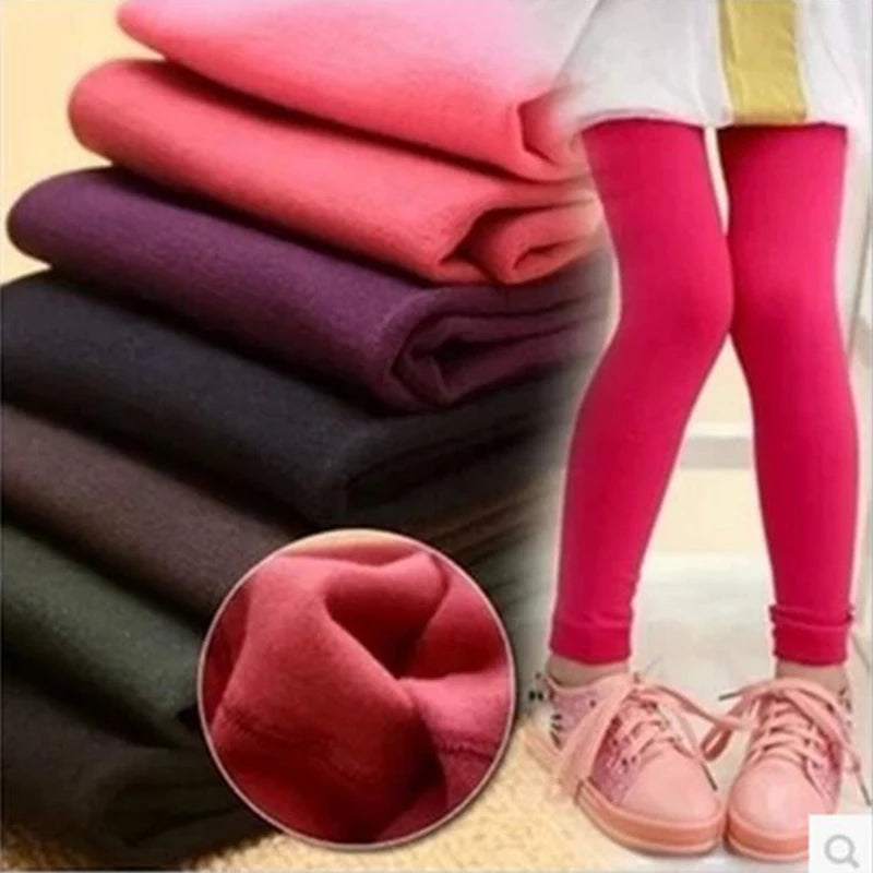 Herbst Winter Mädchen Leggings Plus Samt Warm Zu Halten Candy Farben Kinder Mädchen Hosen 3-9 jahr Kinder Leggings für Mädchen