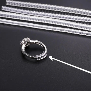 4 pcs/lot Transparent Spiral Based Ring Tools Spring Coil Ring Size Adjuster Protector Tightener Reducer Sizing Tool For Jewelry