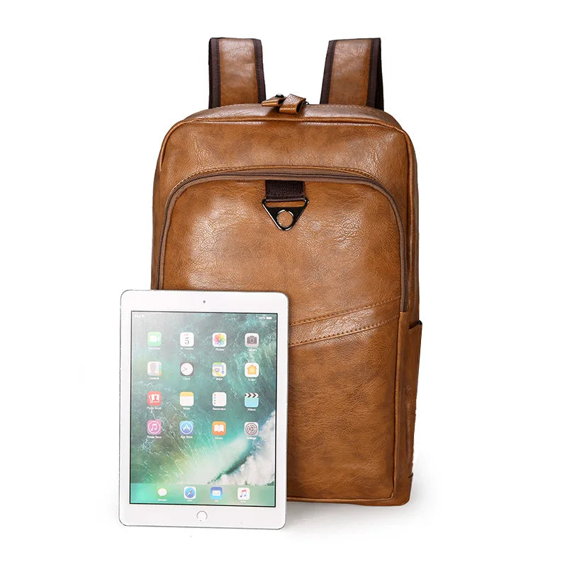Männer Rucksack PU Leder Rucksack Große Laptop Rucksäcke Männlichen Mochilas Casual Schul Für Jugendliche Jungen Hohe Qualität Rucksack