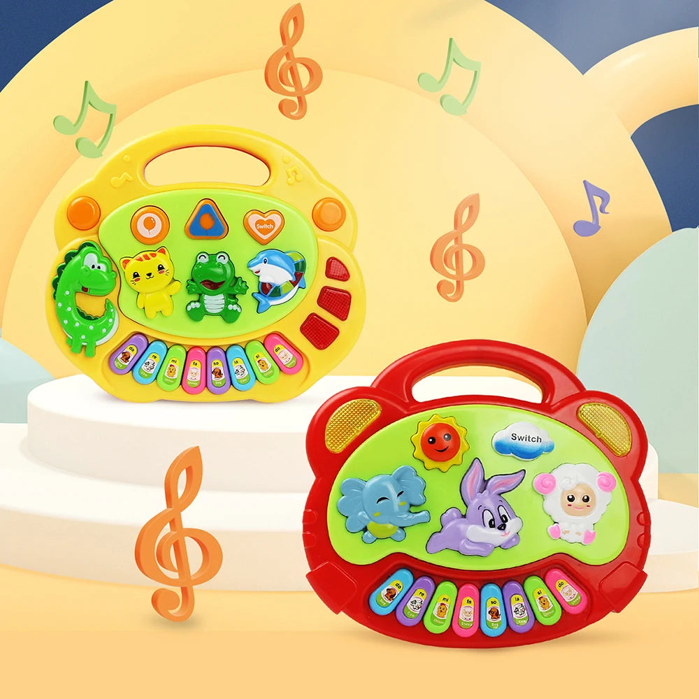 Kinder Cartoon Klavier Tastatur Spiel mit Tier Sounds Blinklicht Musik Baby Instrument Musik Spielzeug Pädagogisches Spielzeug Kinder Geschenke