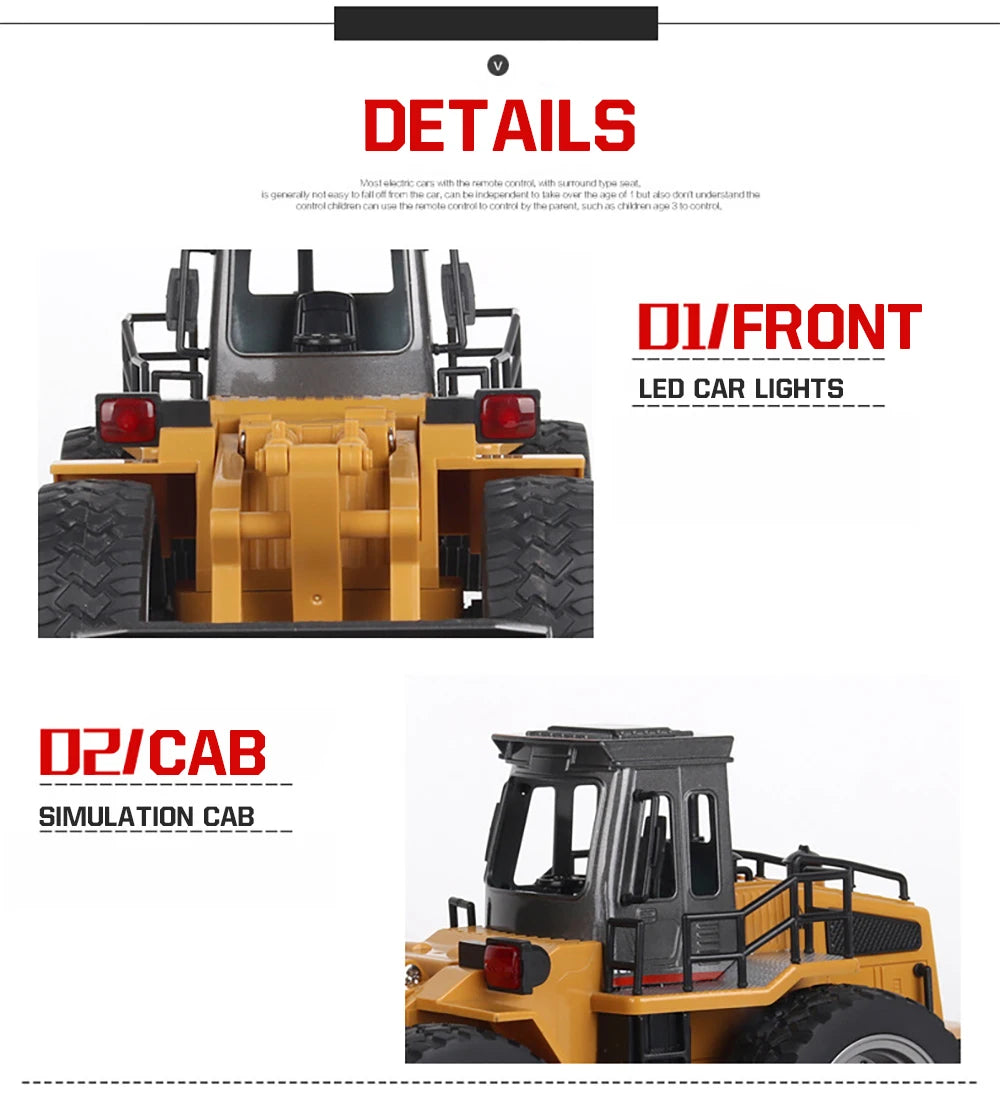 Huina 1520 1:18 RC Traktor Schaufel Spielzeug Rc Gabelstapler Engineering Auto Spielzeug Spielzeug für Kinder Junge Spielzeug Bulldozer Traktor Modell
