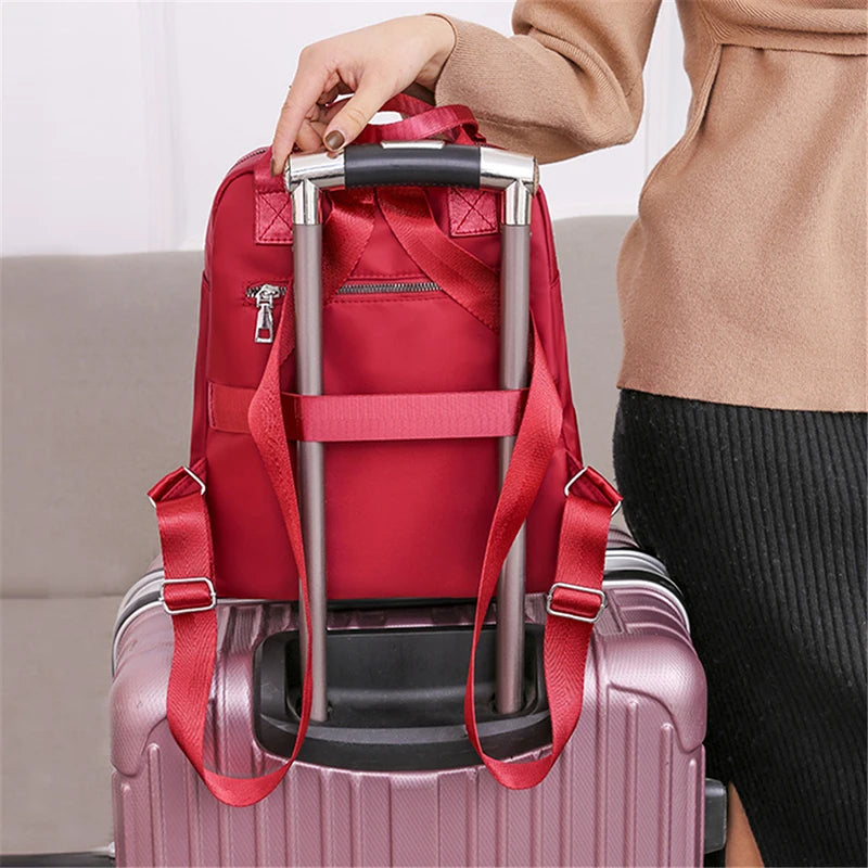 Frauen Rucksack Reise Casual Wasserdichte Oxford Schulter Taschen Weibliche Große Kapazität Handtasche Rucksack Schwarz Geldbörse Schule Pack