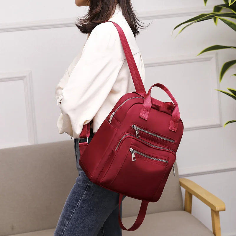 Frauen Rucksack Reise Casual Wasserdichte Oxford Schulter Taschen Weibliche Große Kapazität Handtasche Rucksack Schwarz Geldbörse Schule Pack