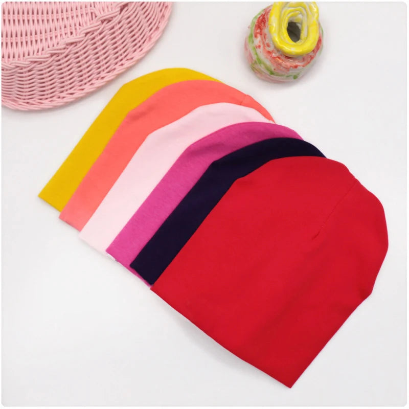 6M-3Y Baby Strickmütze und Schal Set Einfarbig Baumwolle Hip-Hop Beanie Warme Kleinkind-Mütze für Jungen Mädchen Frühling Herbst Winter