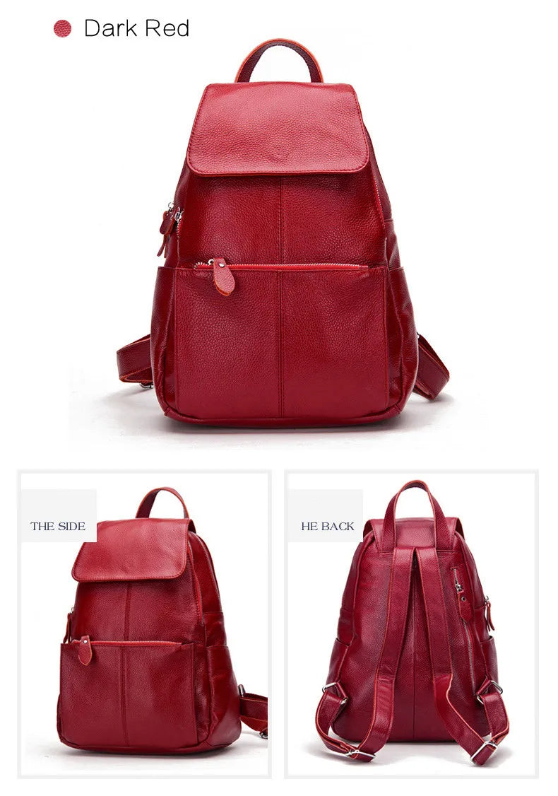 Zency Stilvoller Damen-Rucksack aus echtem Leder in Weiß und Schwarz, A++-Qualität, Diebstahlsicherer Rucksack mit großem Fassungsvermögen, Reise-Designer-Rucksack