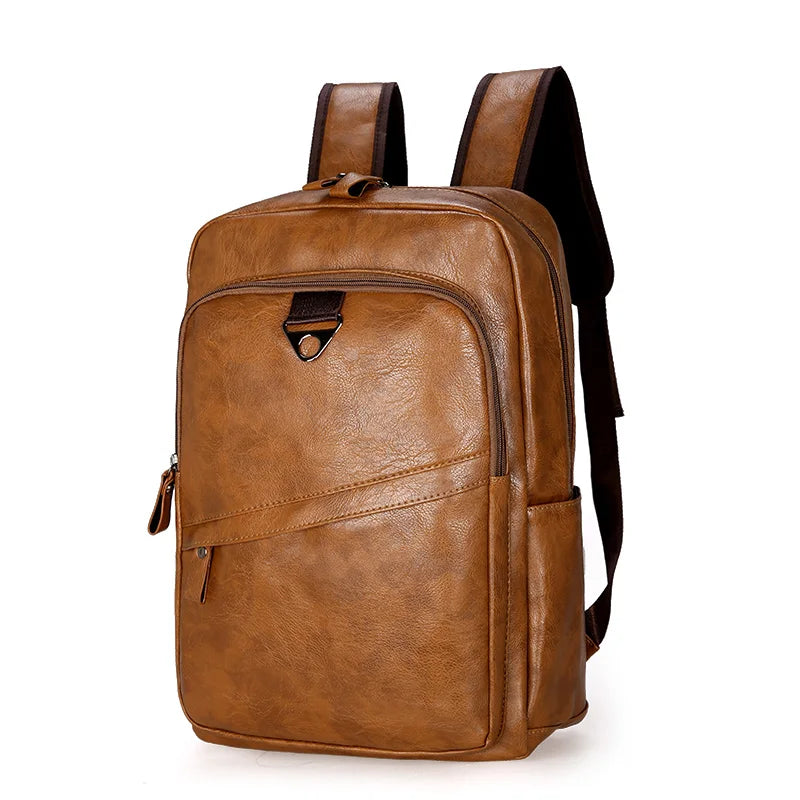Männer Rucksack PU Leder Rucksack Große Laptop Rucksäcke Männlichen Mochilas Casual Schul Für Jugendliche Jungen Hohe Qualität Rucksack