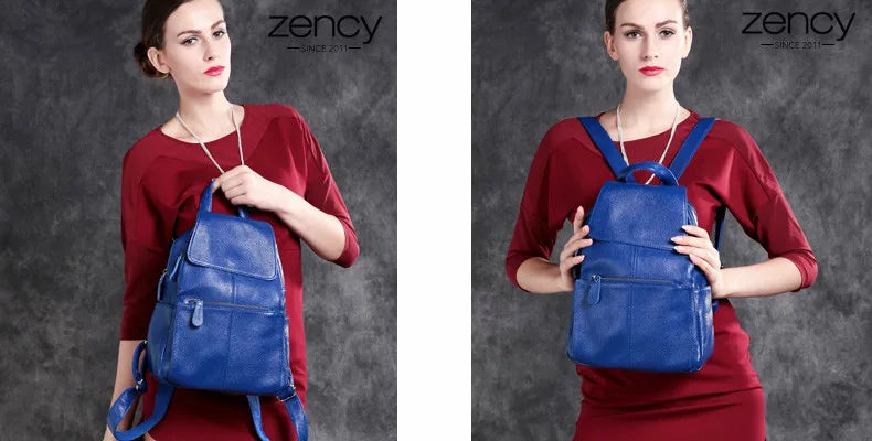 Zency Stilvoller Damen-Rucksack aus echtem Leder in Weiß und Schwarz, A++-Qualität, Diebstahlsicherer Rucksack mit großem Fassungsvermögen, Reise-Designer-Rucksack
