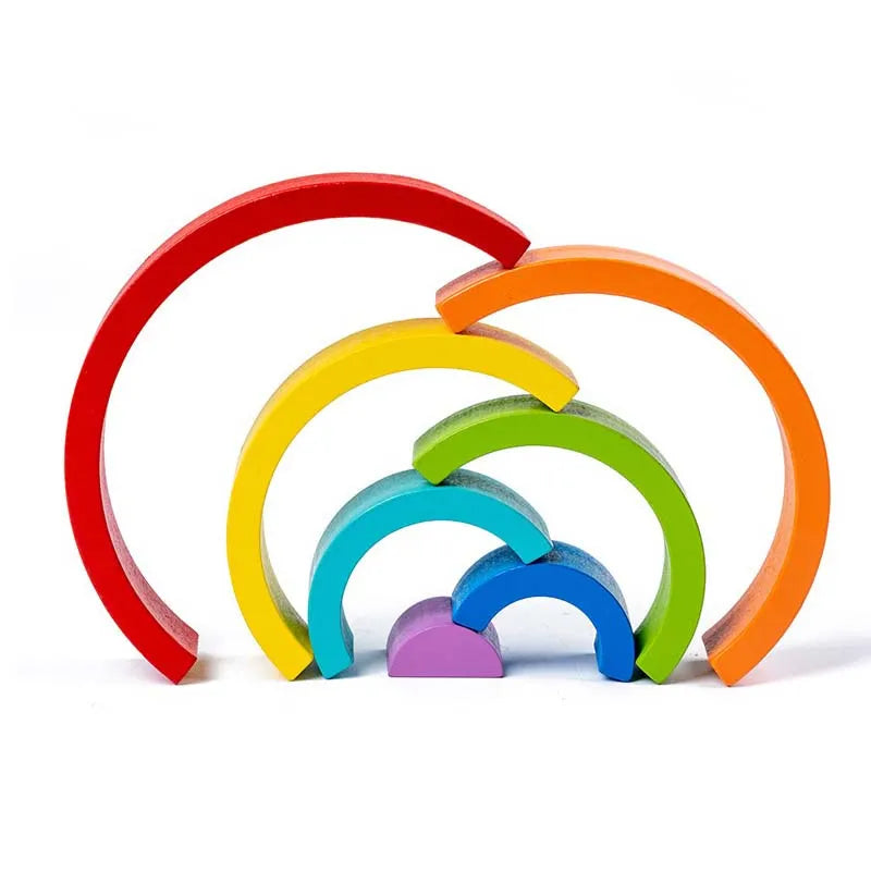 Regenbogen-Holzbausteine
