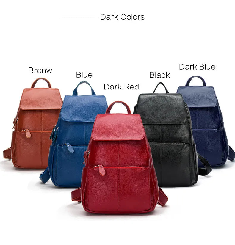 Zency Stilvoller Damen-Rucksack aus echtem Leder in Weiß und Schwarz, A++-Qualität, Diebstahlsicherer Rucksack mit großem Fassungsvermögen, Reise-Designer-Rucksack