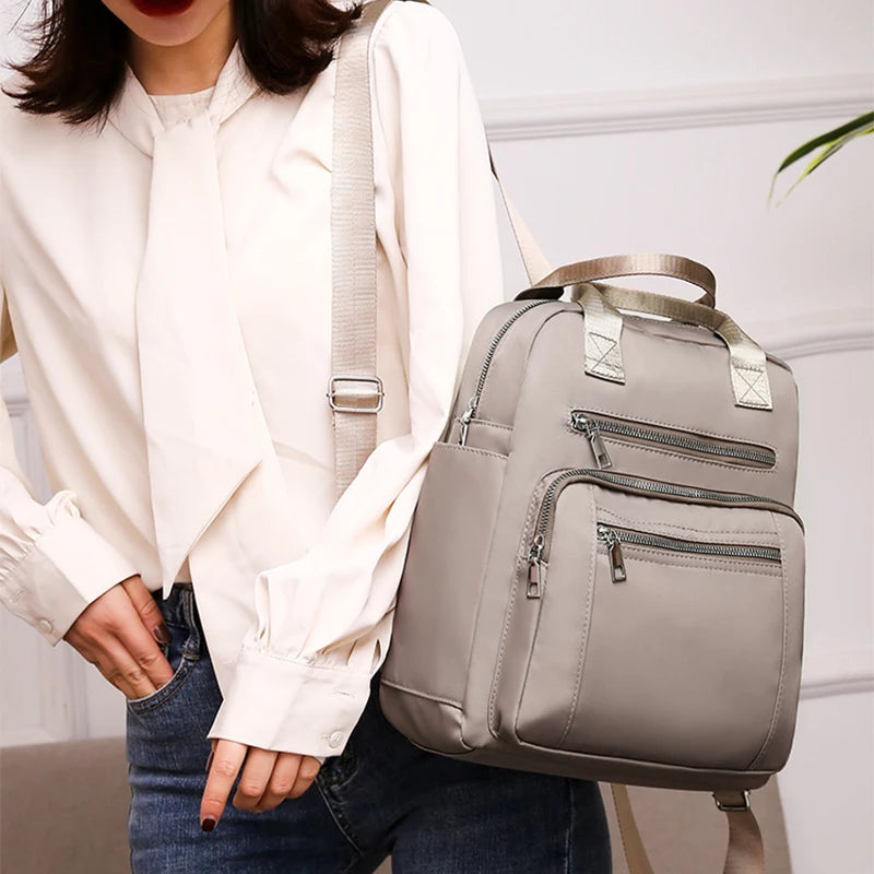 Frauen Rucksack Reise Casual Wasserdichte Oxford Schulter Taschen Weibliche Große Kapazität Handtasche Rucksack Schwarz Geldbörse Schule Pack