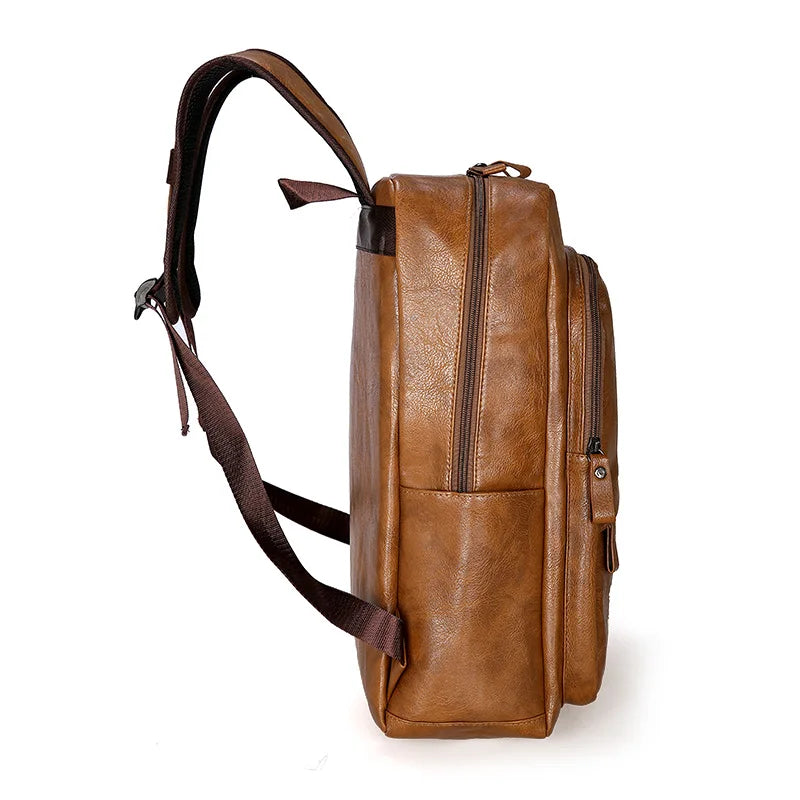 Männer Rucksack PU Leder Rucksack Große Laptop Rucksäcke Männlichen Mochilas Casual Schul Für Jugendliche Jungen Hohe Qualität Rucksack