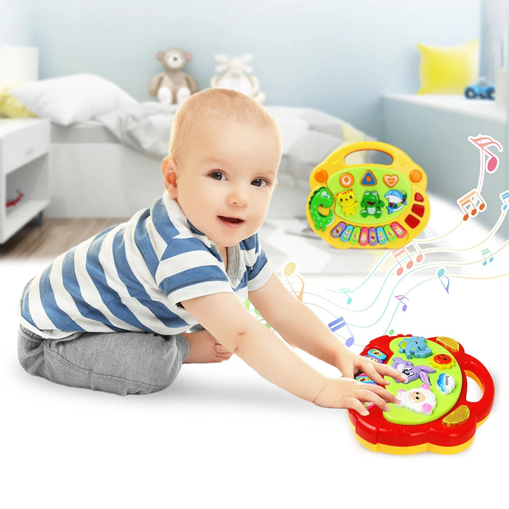 Kinder Cartoon Klavier Tastatur Spiel mit Tier Sounds Blinklicht Musik Baby Instrument Musik Spielzeug Pädagogisches Spielzeug Kinder Geschenke