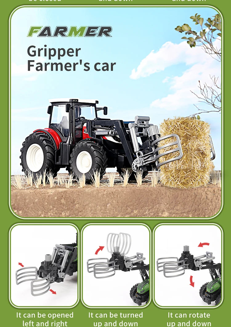 Fernbedienung Traktor RC Bauernhof Lkw Auto Anhänger 2,4G Landwirtschaft Simulator Lkw Miniatur Bauernhof Fahrzeug Spielzeug Modell Kinder Junge