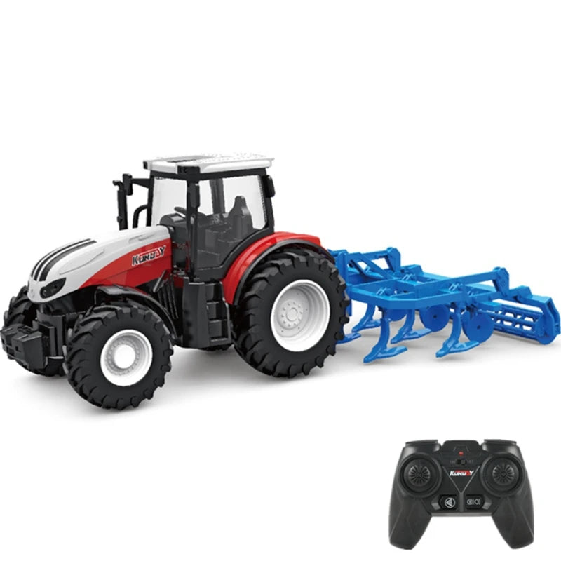 1/24 2,4G RC Bauer Auto Spielzeug Set für Kinder Fernbedienung Traktor Anhänger mit Lichtern Elektrische Bauernhof Fahrzeug Lkw kinder Geschenke