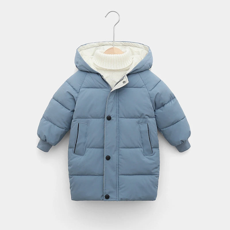 Kinder Daunen Lange Oberbekleidung Winter Herbst Teen Baumwolle Kleidung Jungen Mädchen Baumwolle Gefütterte Parka Mäntel Große Kinder Verdicken Warme jacke