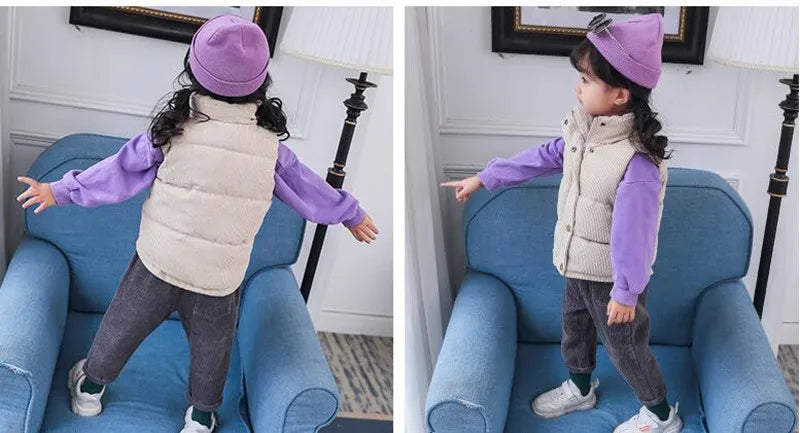 Herbst Mädchen warme Weste Winter Jungen verdicken Weste Kinder Oberbekleidung Baby Weste Kinder Teenager Baumwolle Jacken Weste für 3-10 Jahre