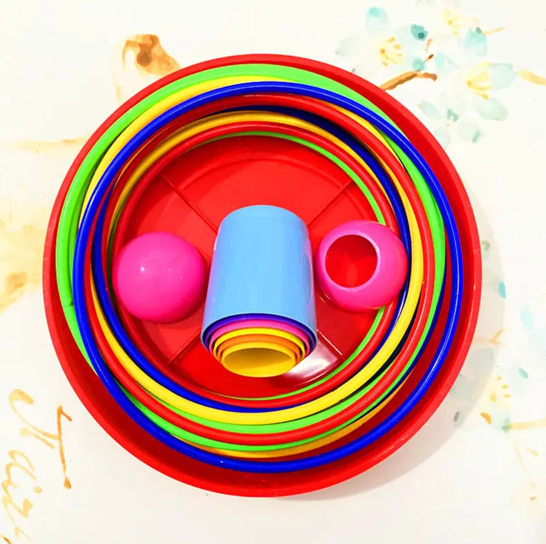 Kinder-Wurfring-Spielring-Stapelspielzeugspaß für Eltern-Kind-Interaktionskreis im Innen- und Außenbereich Früherziehungsgeschenk