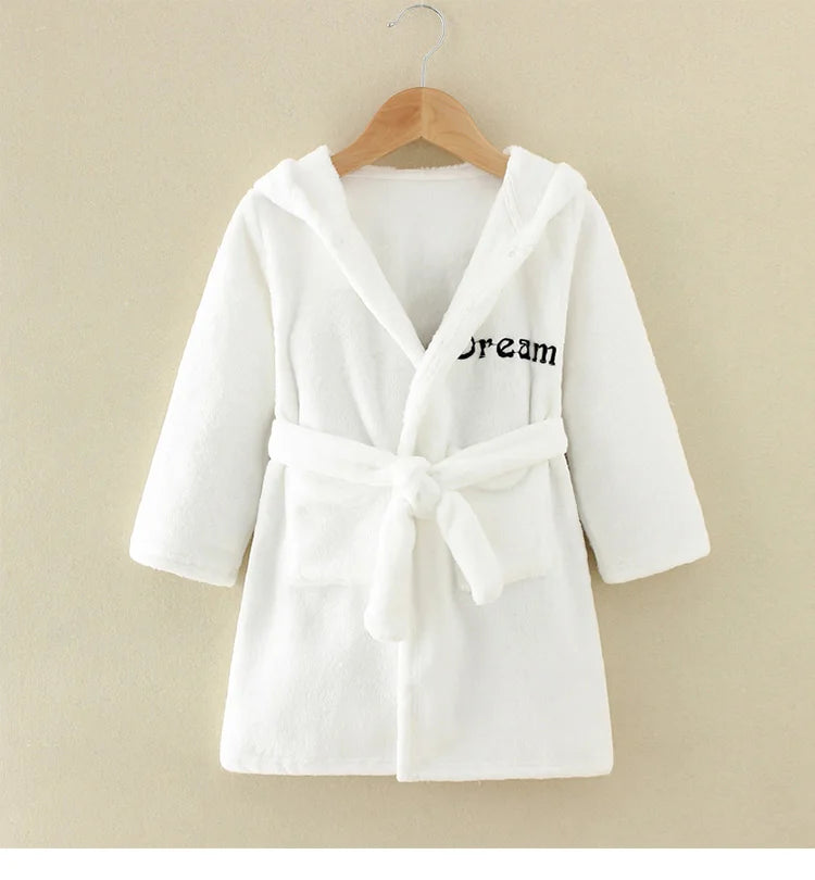 Flanell-Pyjama für Jungen und Mädchen, Herbst und Winter, Kinder-Nachtwäsche, weiche Kapuze, Kinder-Homewear, 2–8 Jahre