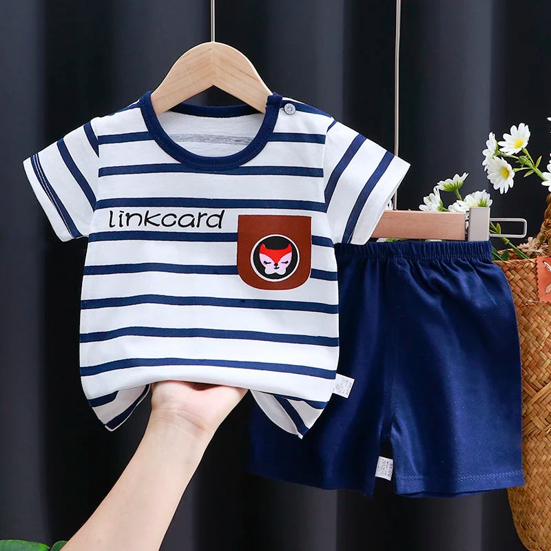 Kinder Kleidung Set Baby Jungen/Mädchen T-Shirt + Shorts Sommer Kleidung Baumwolle Cartoon Casual Jungen Trainingsanzug Kinder Baby Kleidung set